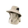 Wide Brim Bucket Hat with Neck Flap