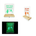 LED Acrylic Keep Distance Warning Signs Standing Table-Sign