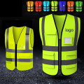 Reflective Vest with Pockets and Zipper