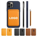 PU Leather Magnetic Wallet Case For Phone Back