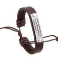 Leather Bracelet with Metal Plate