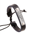 Leather Bracelet with Metal Plate