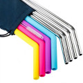 Silicone and Stainless Steel Straws Set of 8