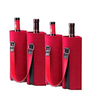 Felt 2-Bottle Wine Carrier Tote Gift Bag