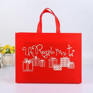 Heat pressed non-woven tote bag