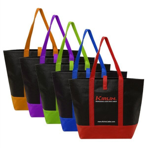 Two Tone Snap Boat Tote Bags