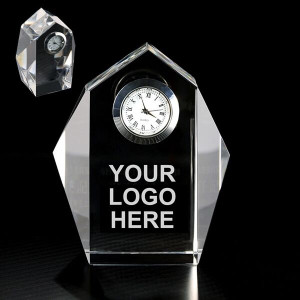 Custom Crystal Award with Clock