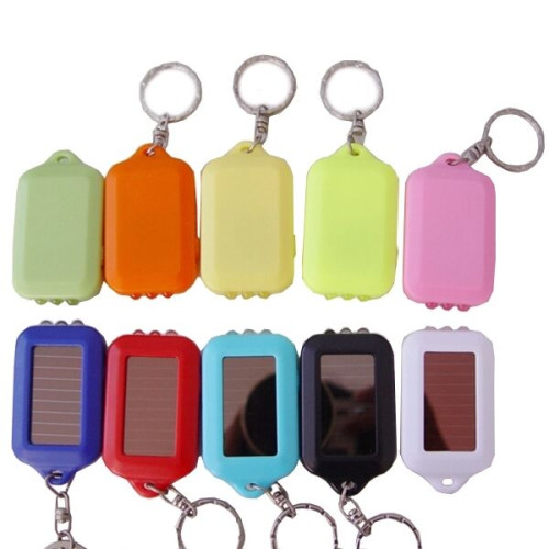 Solar Power Flashlight Keychain