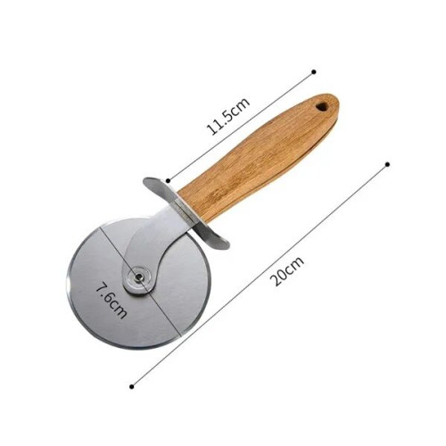 Pizza Cutter with Bamboo Handle
