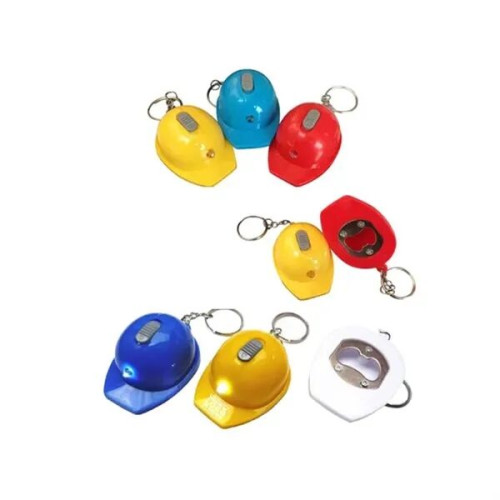 Helmet Beer Bottle Opener Keychain with LED Light