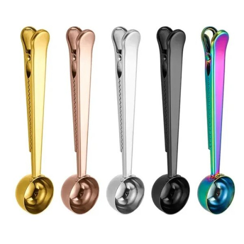 Stainless Steel Bag Clip With Spoon