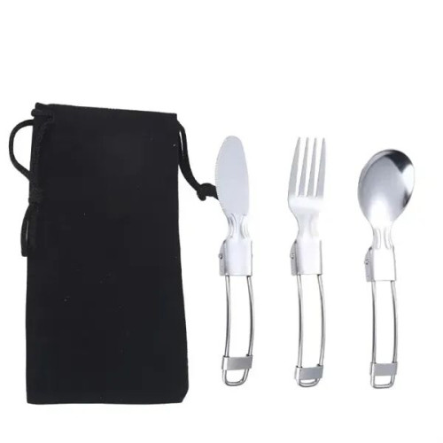 304 Stainless Steel Camping Folding Cutlery Set