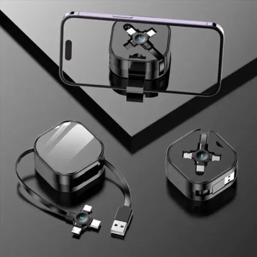 3 in 1 Retractable Charging Cable With Phone Holder