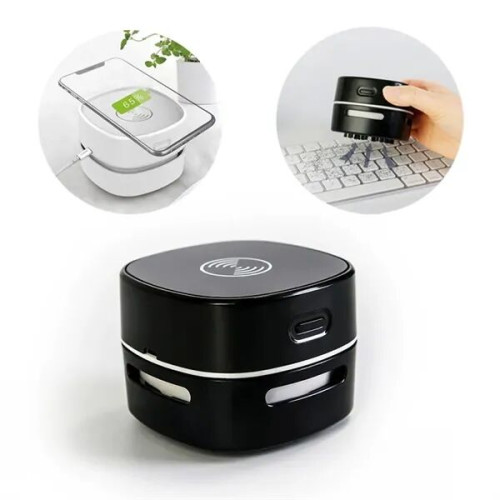 Mini Desktop Vacuum Cleaner with Wireless Charger