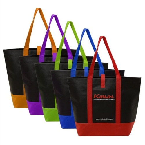 Two Tone Snap Boat Tote Bags