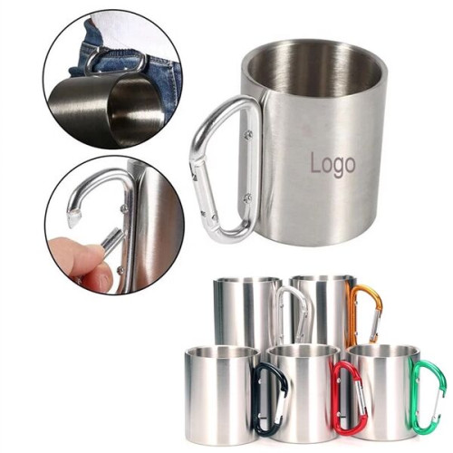 8 oz Stainless Steel Cup with Carabiner