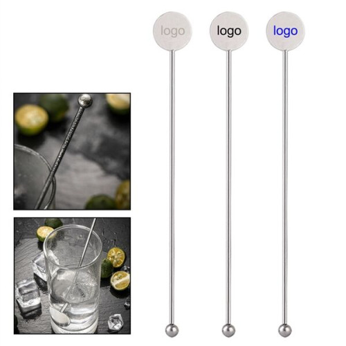 7" Upright Round Metal Drink Stirrer