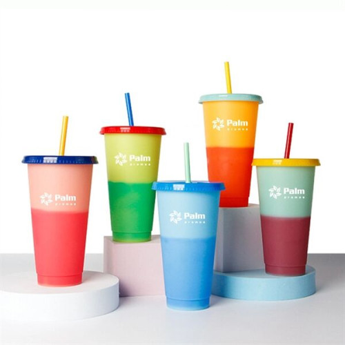 23 OZ. Cold Color Changing Cup with Lid and Straw