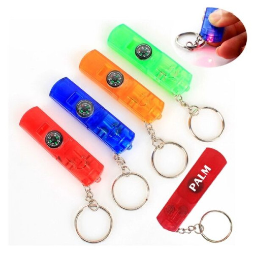 Whistle Compass Led Light Key Chain