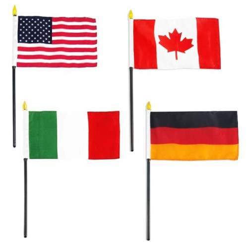 4" x 6" Single Reverse Polyester Stick Flags
