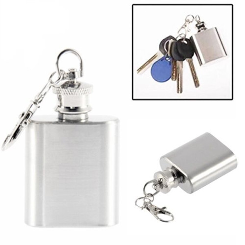 Keyholder with 1oz Stainless Steel Flask