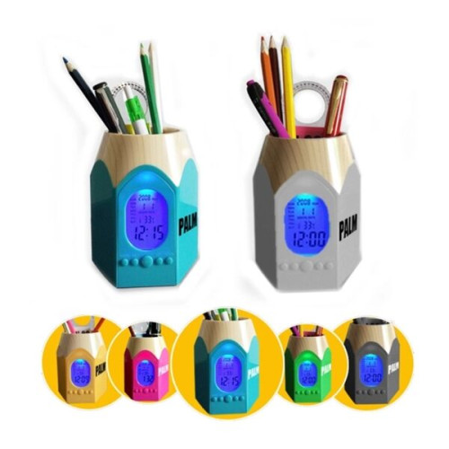 Desk Organizer With Multi Function Clock