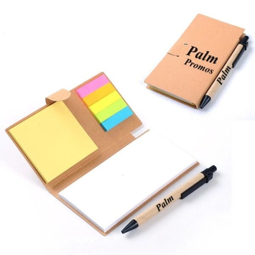 Notebook With Pen And Sticky Flags