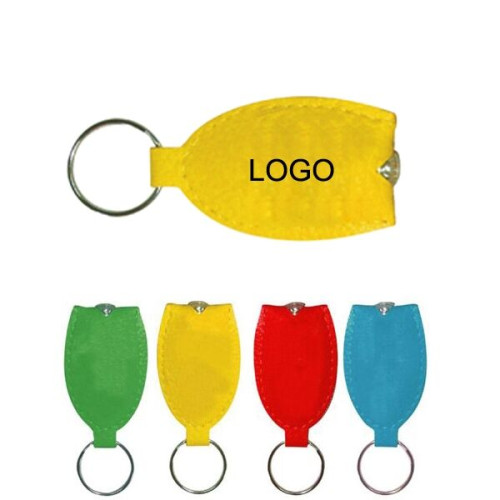 PU Leather LED Flashlight Key Tag