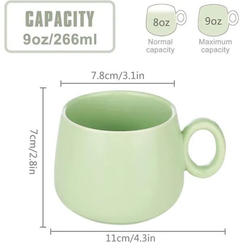 Colored Ceramic 9 Oz Coffee Mugs