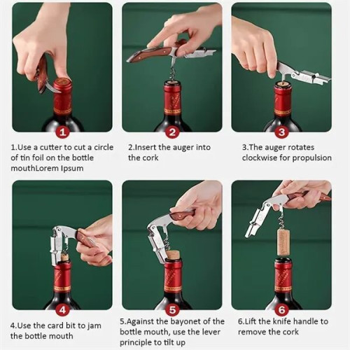 Multi Functional Stainless Steel Wine Corkscrew