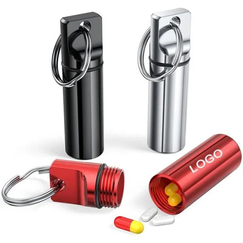 Portable Pill Box Keychain