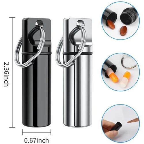 Portable Pill Box Keychain