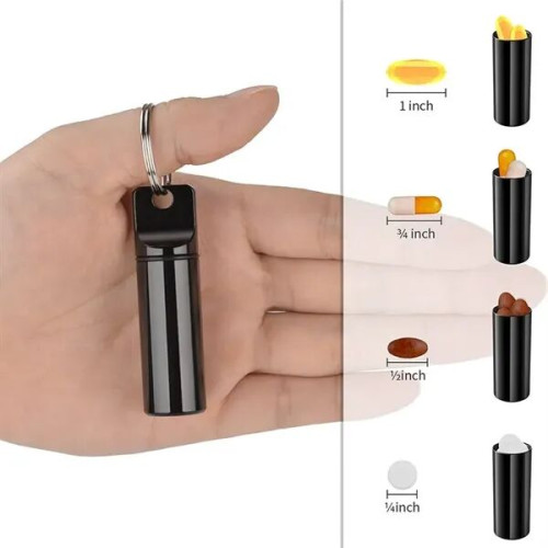 Portable Pill Box Keychain
