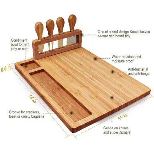 Bamboo Cheese Board Set