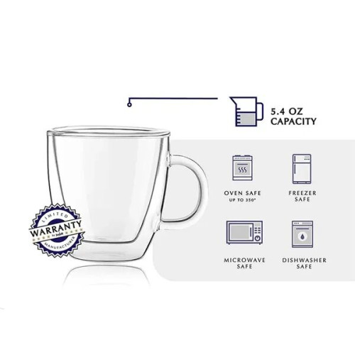 Double Wall Glass Mug 5.4 Ounces
