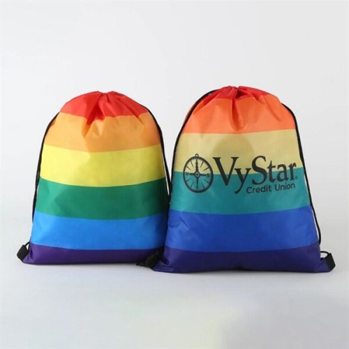 Jumbo Rainbow Backpack with Drawstring Closure
