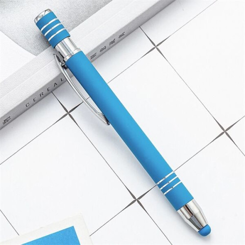 Ballpoint Pen With Stylus Tip Black Ink Metal Barrel